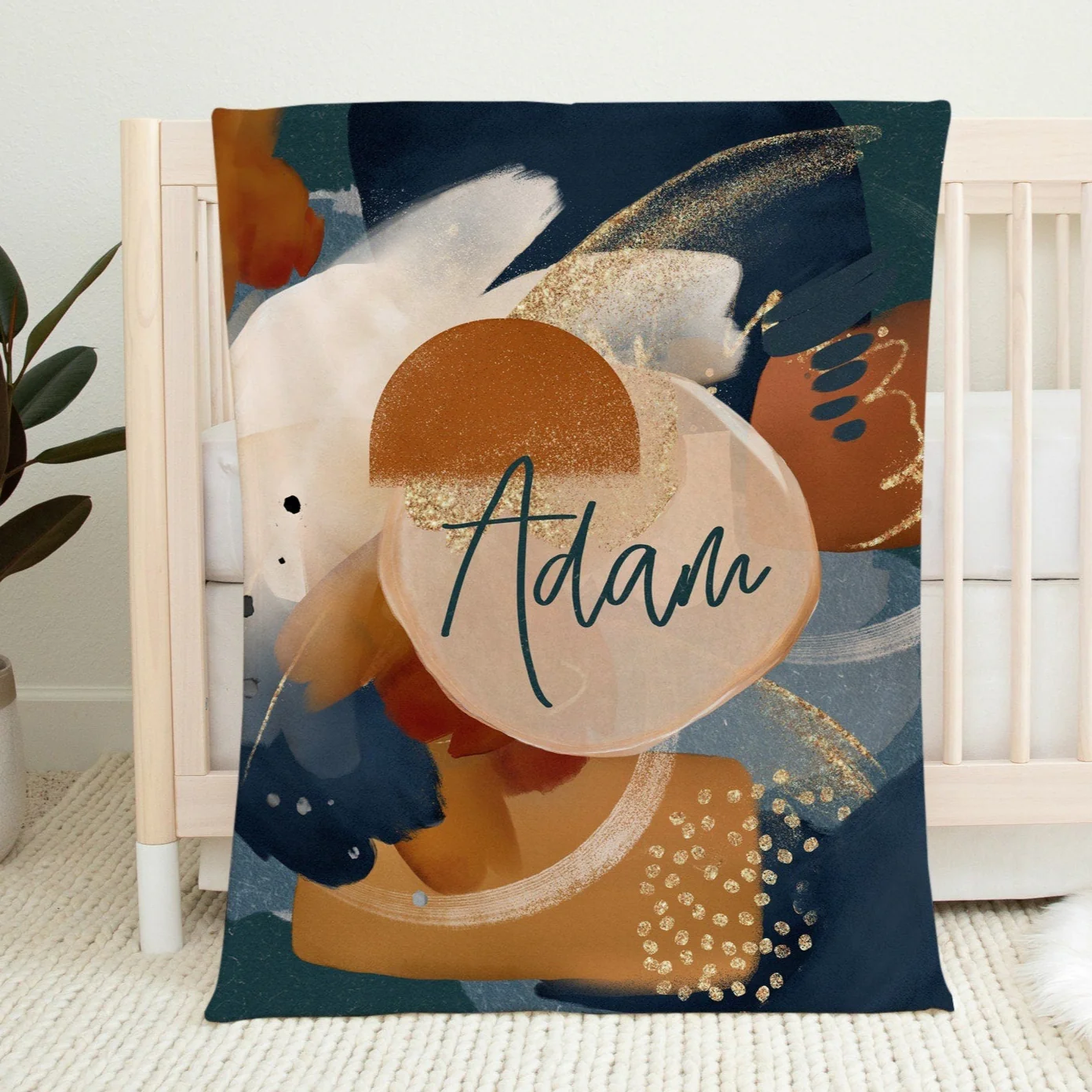 Abstract Personalized Blanket For Boy