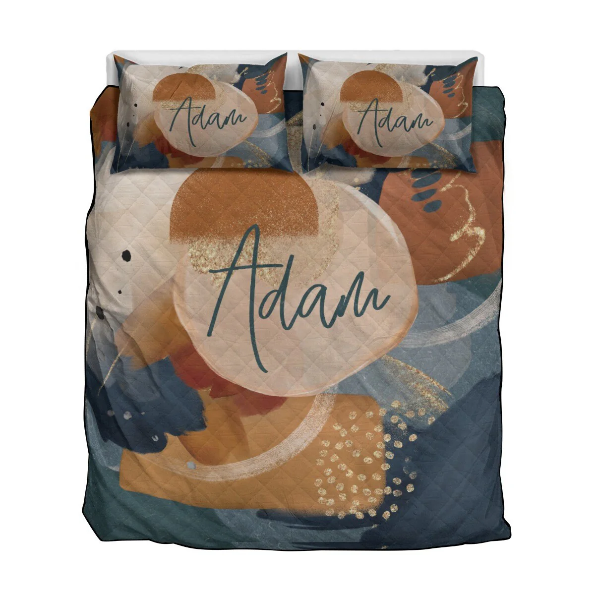 Abstract Personalized Quilted Bedspread Set - Image 2