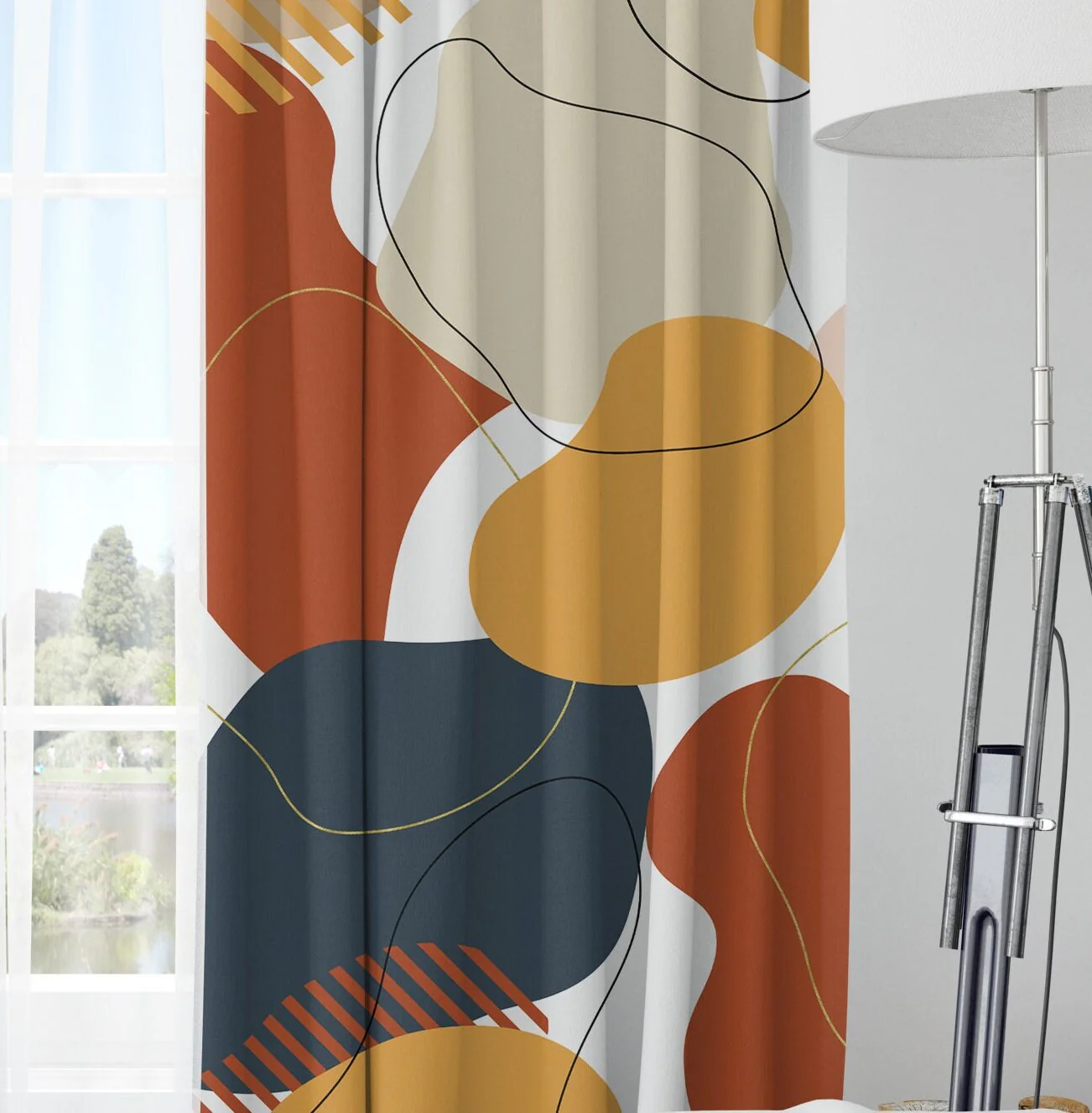 Abstract Shapes Blackout Curtains - Image 2