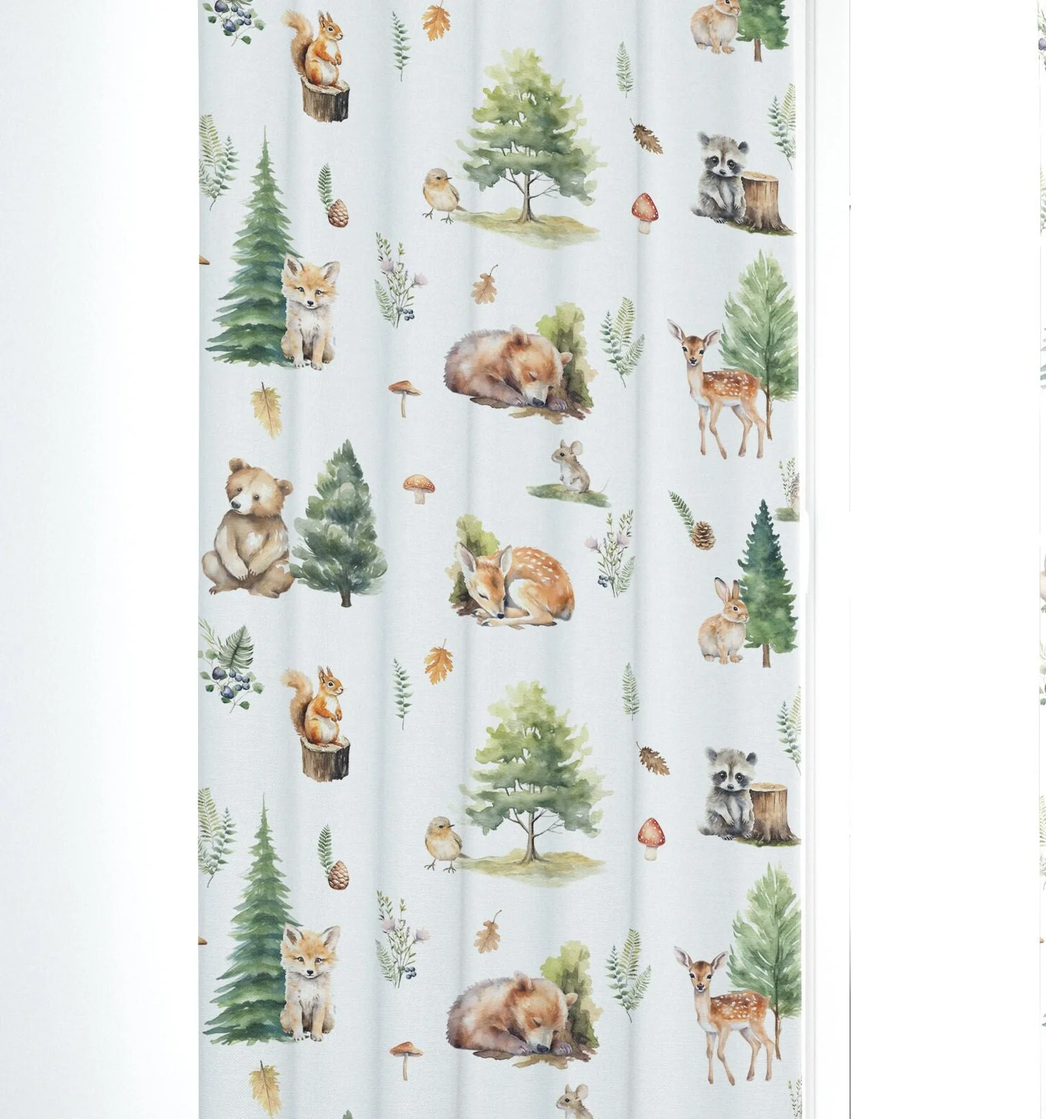 Beige Woodland Blackout Curtains - Image 4
