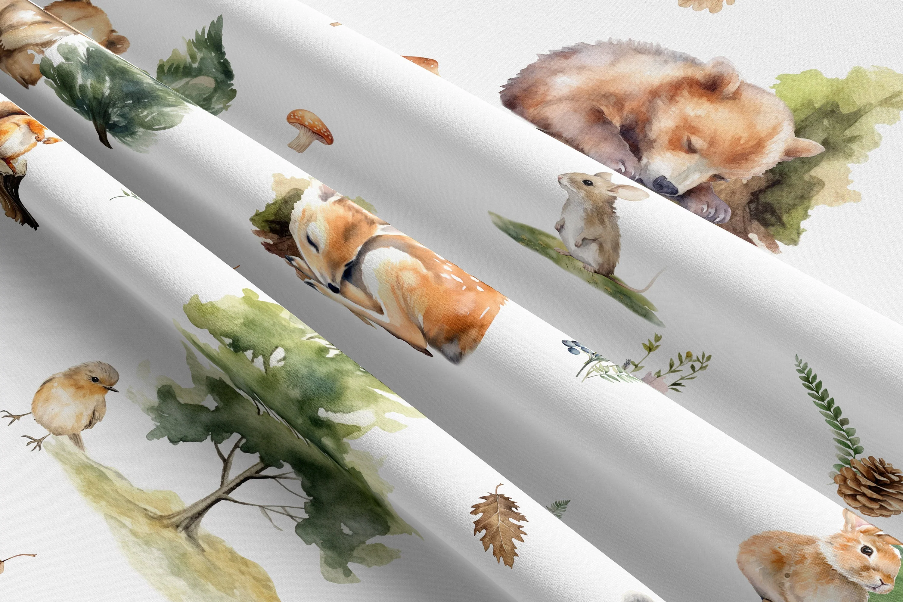 Beige Woodland Blackout Curtains - Image 5