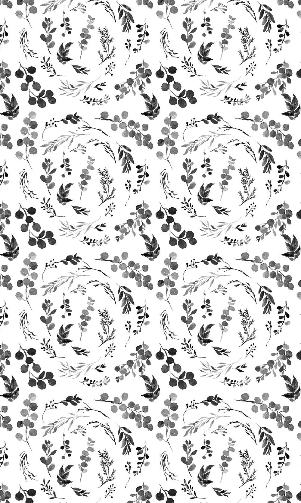 Black and White Leaves Blackout Curtains - Image 2