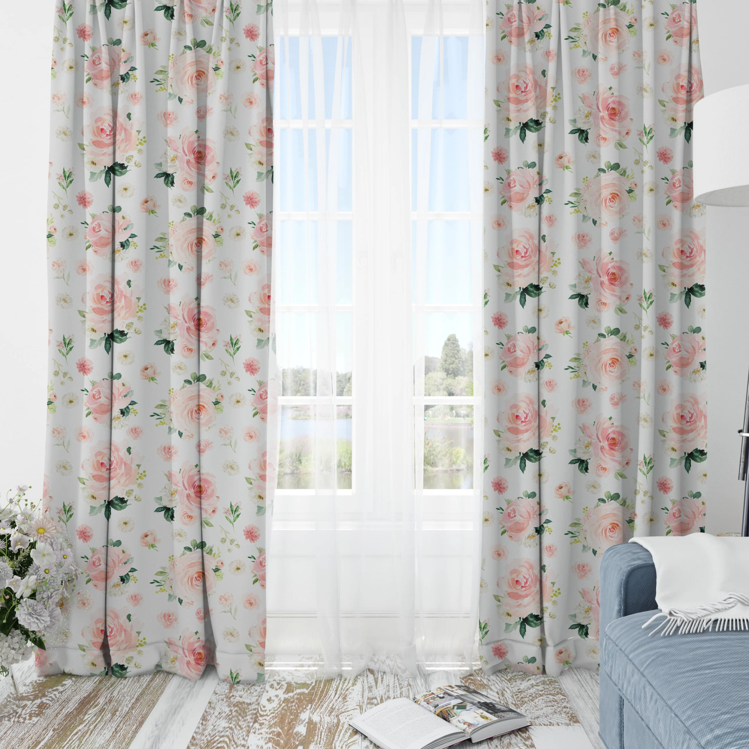 Blush Florals Blackout Curtains - Image 4