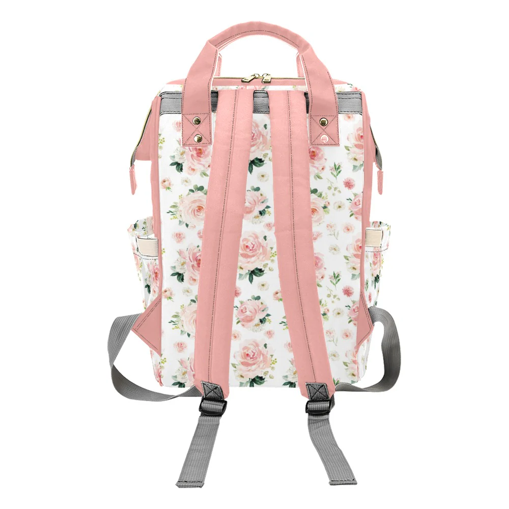 Blush Florals Personalized Diaper Bag - Image 7