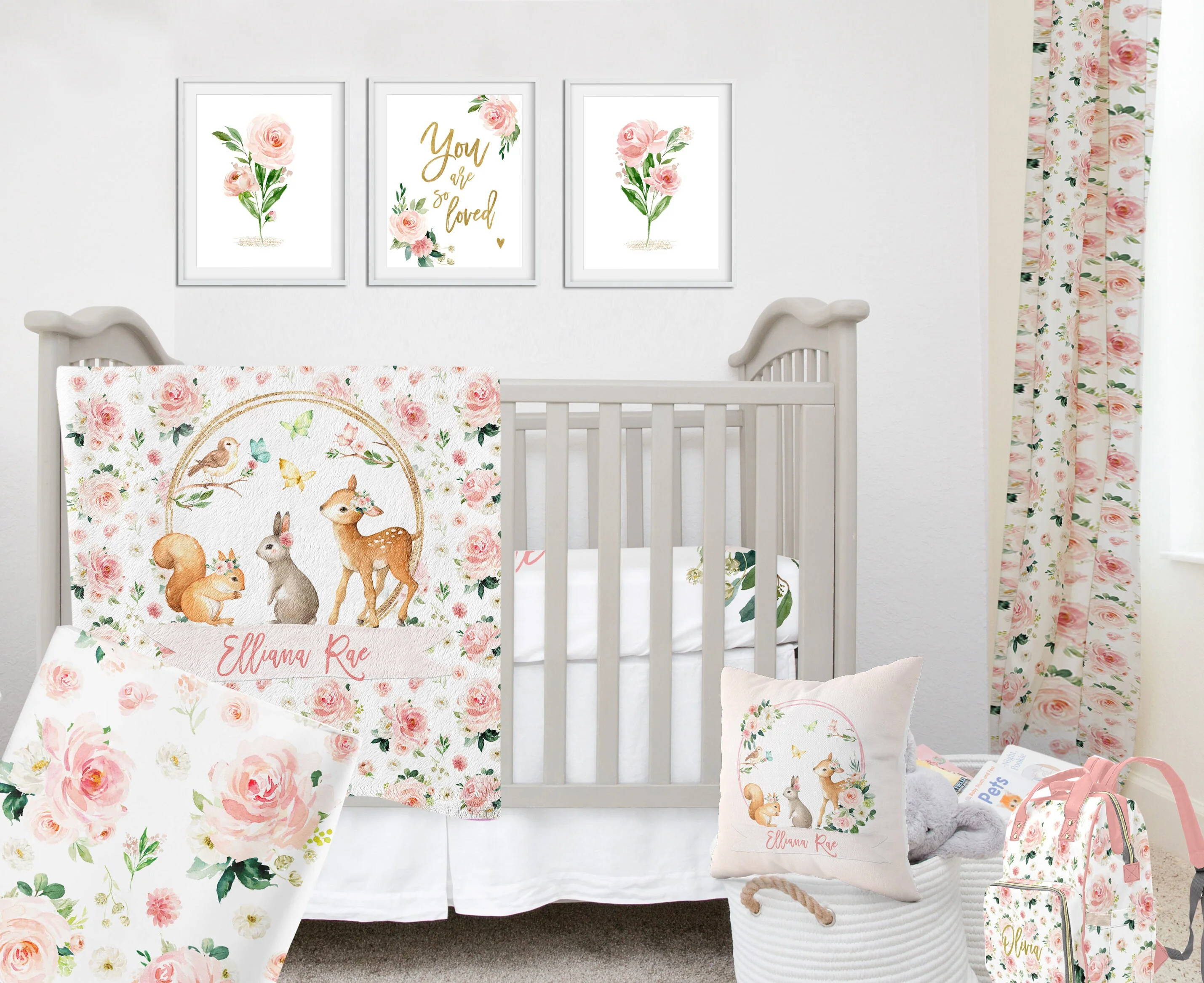 Blush Florals with Deer Blackout Curtains - Image 3