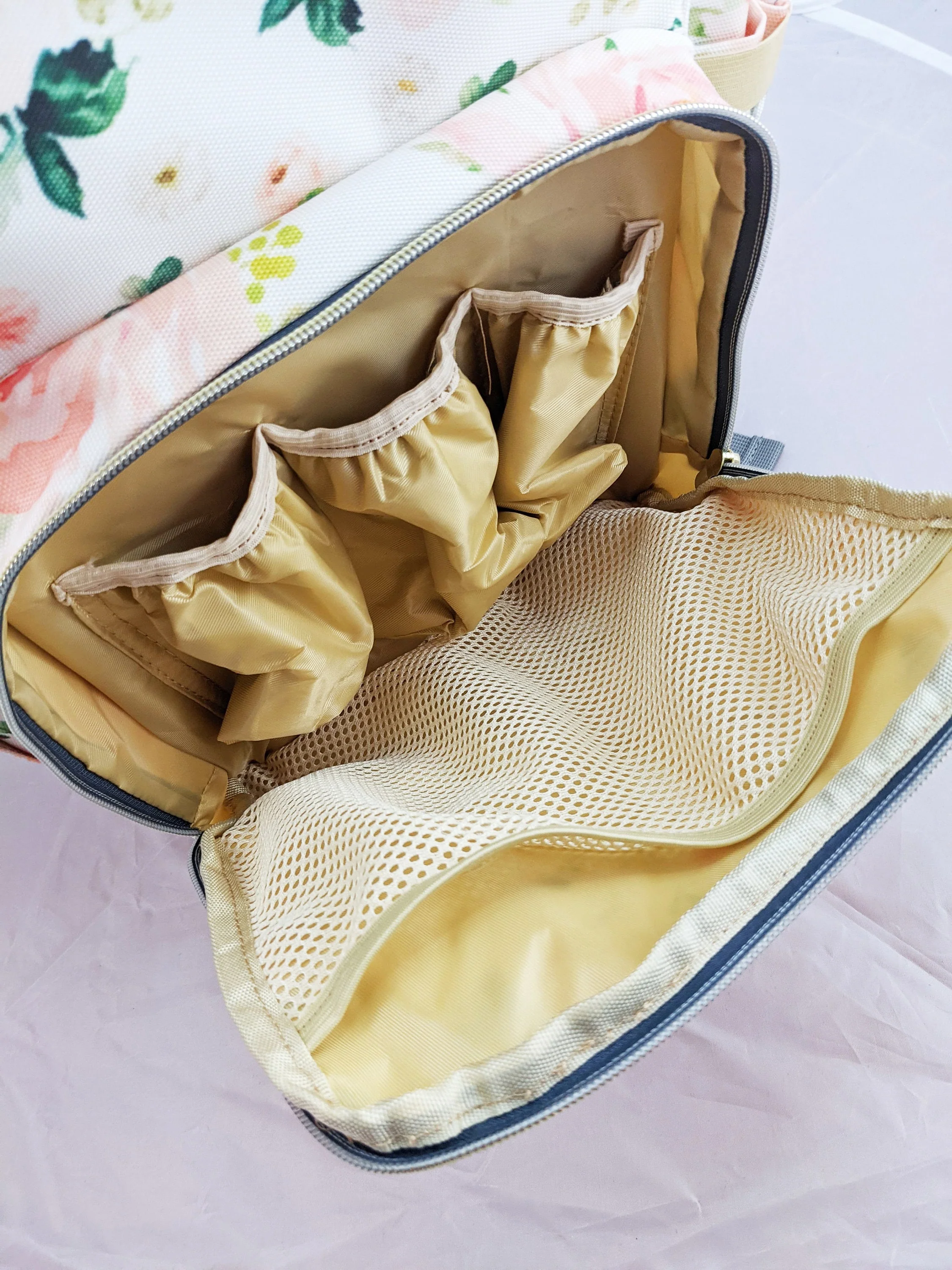 Blush Florals with Elephant Personalized Diaper Bag - Image 6
