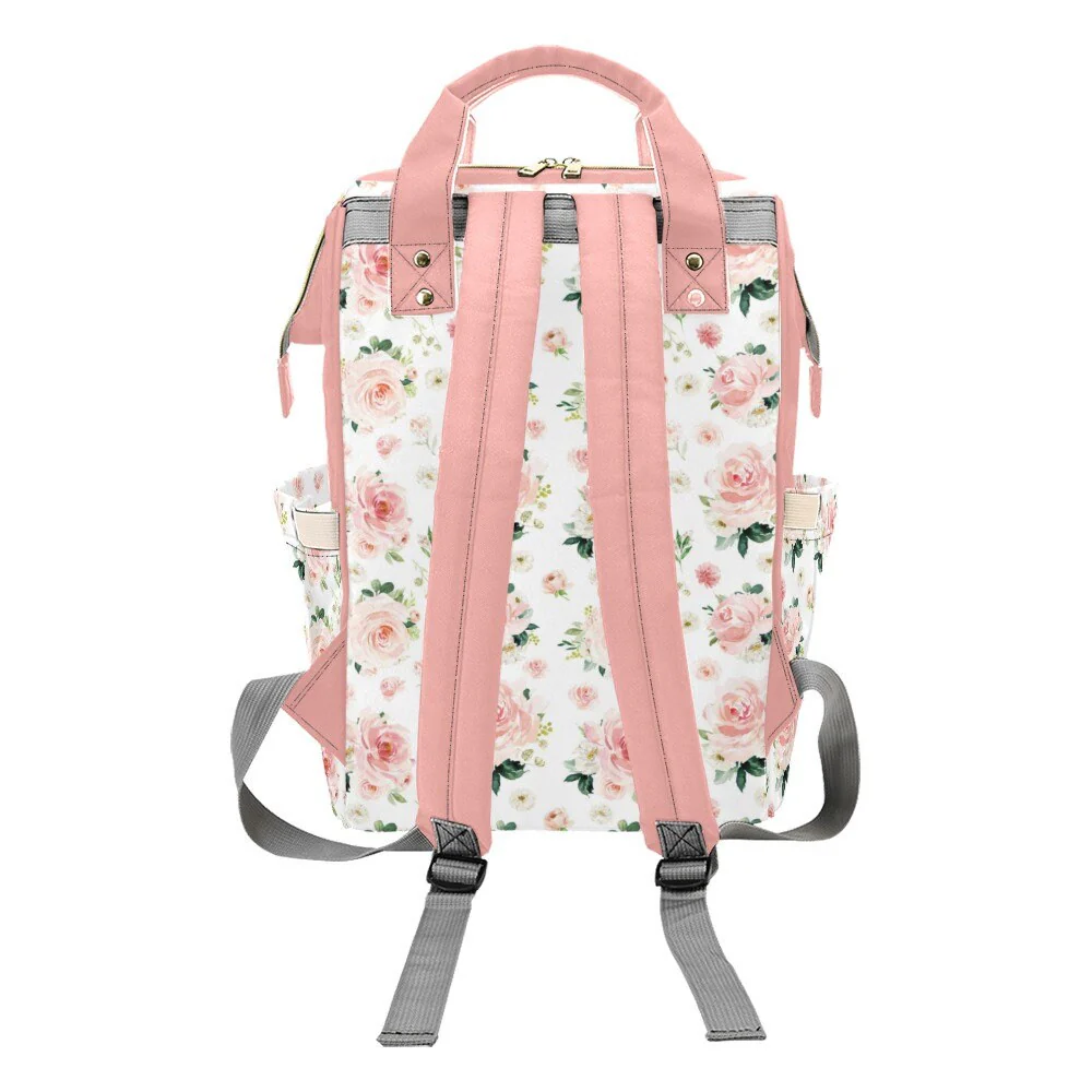 Blush Florals with Unicorn Personalized Diaper Bag - Image 4