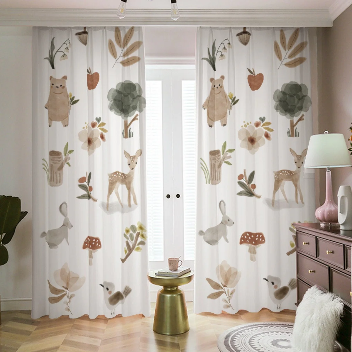 Brown Woodland Blackout Curtains - Image 2