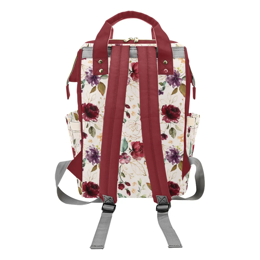 Burgundy Personalized Diaper Bag - Image 3