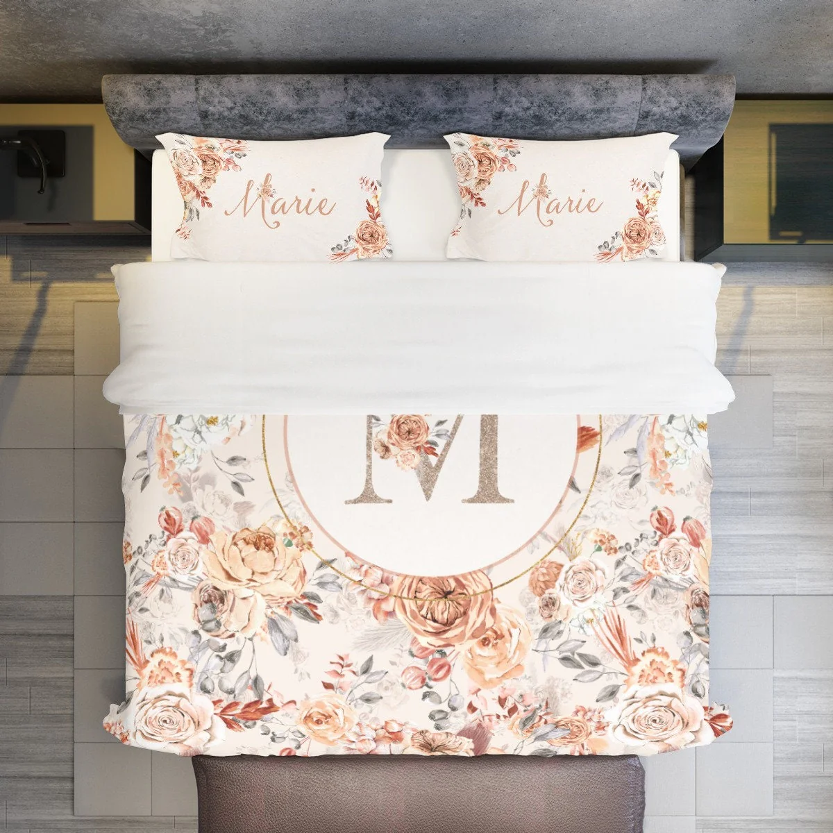 Carmel Florals Personalized Duvet Cover Set for Girl - Image 2