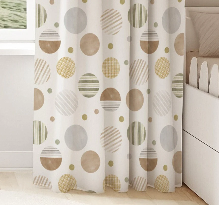Dotted Neutral Blackout Curtains - Image 3