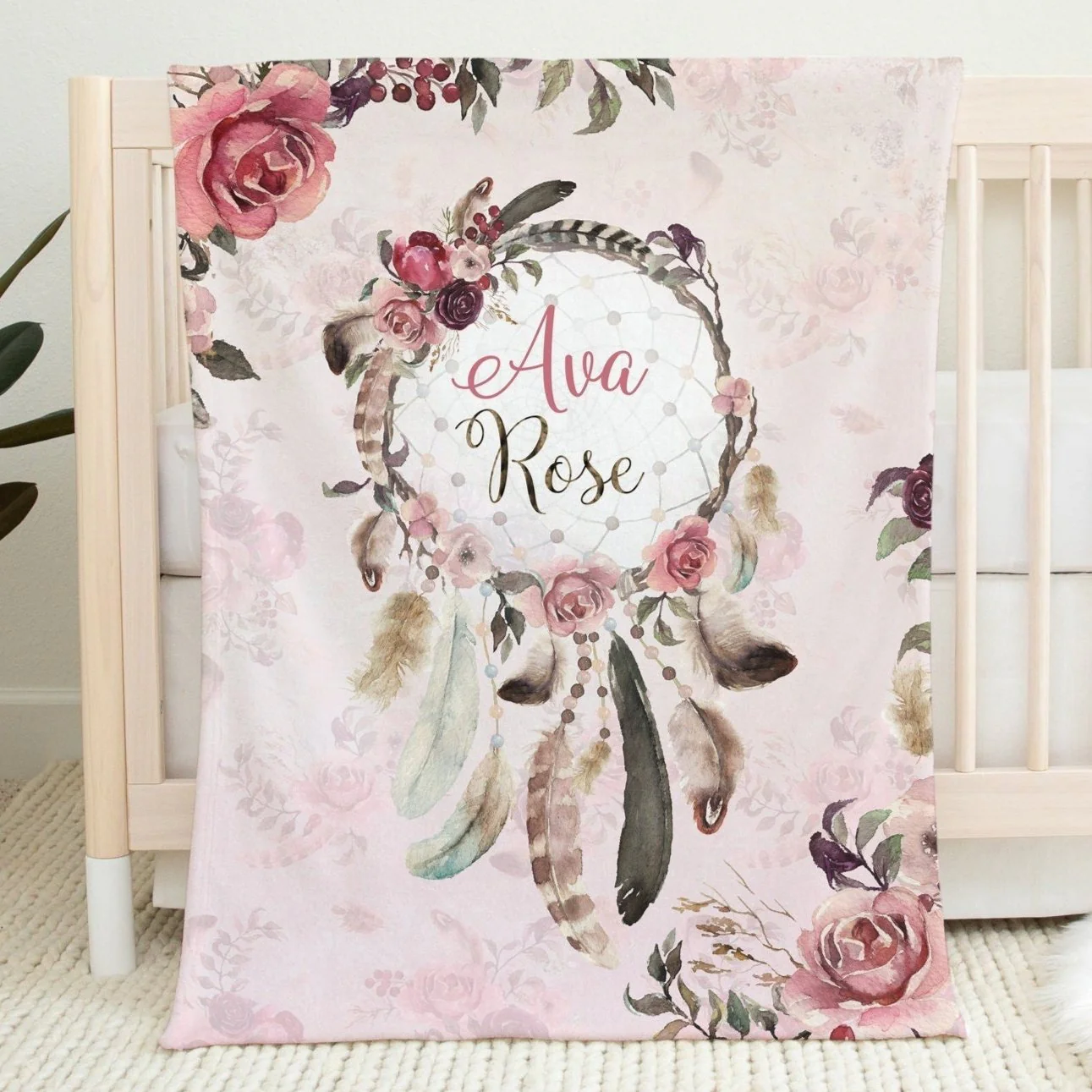 Dreamcatcher Personalized Blanket for Girl