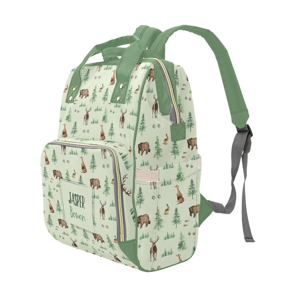 Forest Animals Personalized Diaper Bag - Image 4