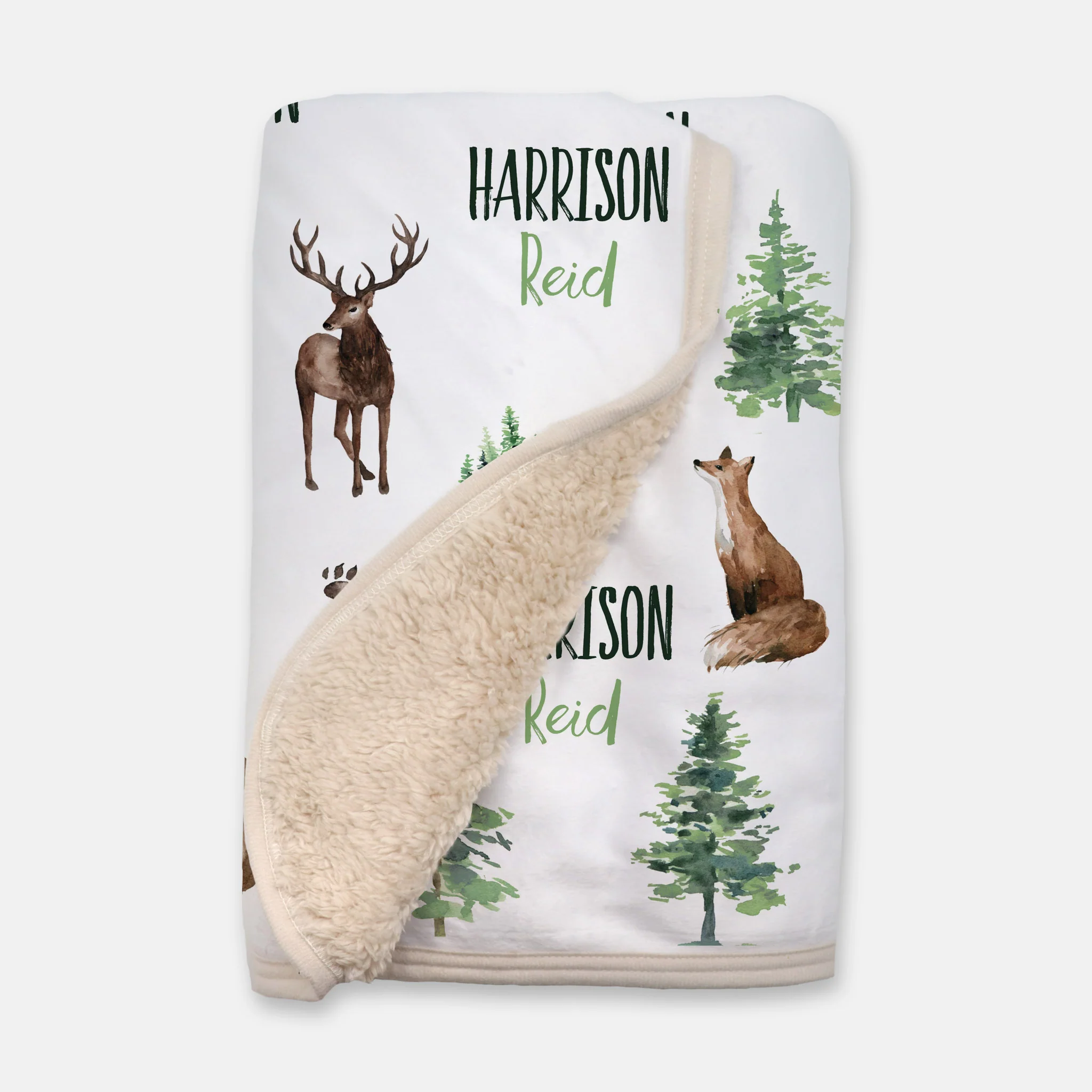 Forest Animals Personalized Patterned Blanket for Boy - Image 3