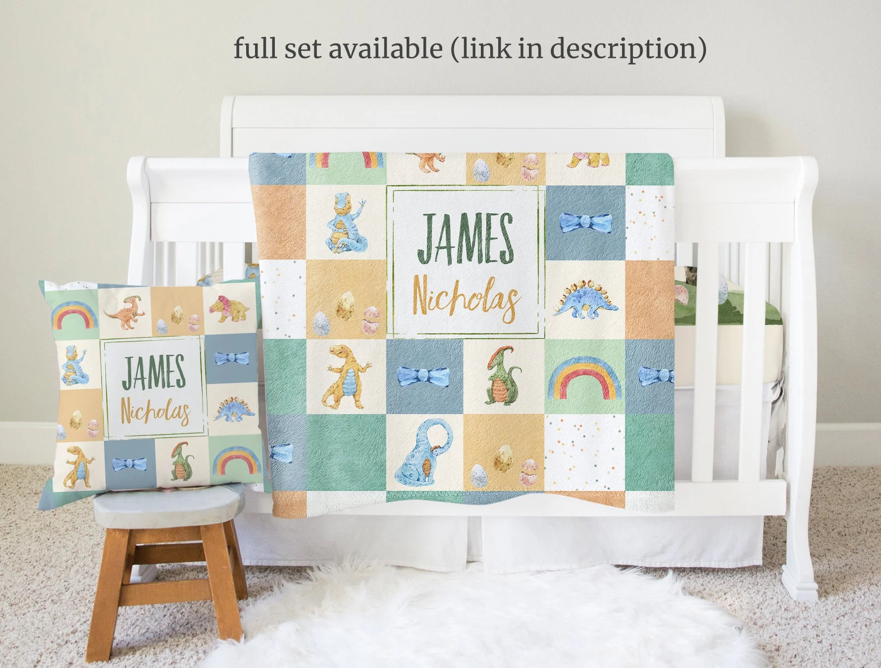 Happy Dinos Personalized Blanket For Boy - Image 4