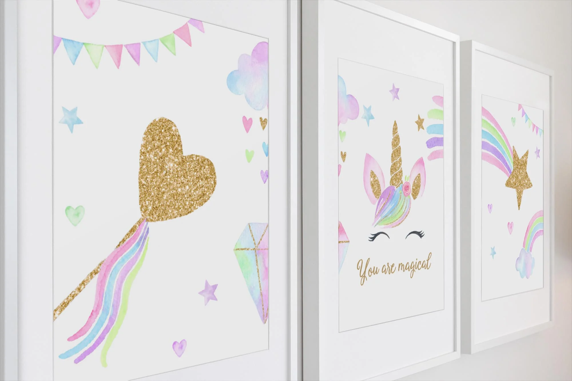Magical Unicorns 3 Piece Wall Art - Image 3