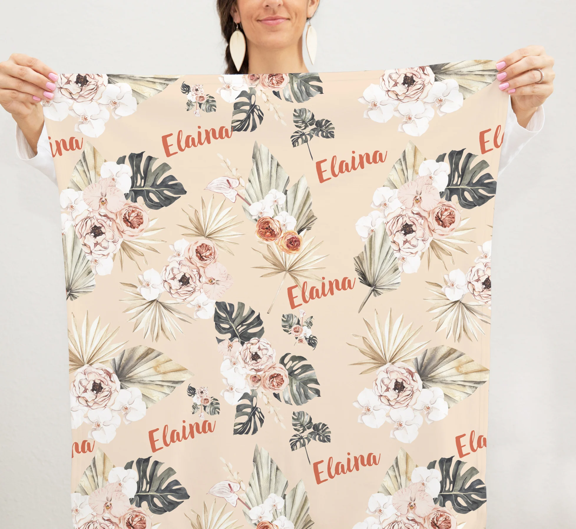 Modern Tropics Swaddle Blanket for Girl - Image 2