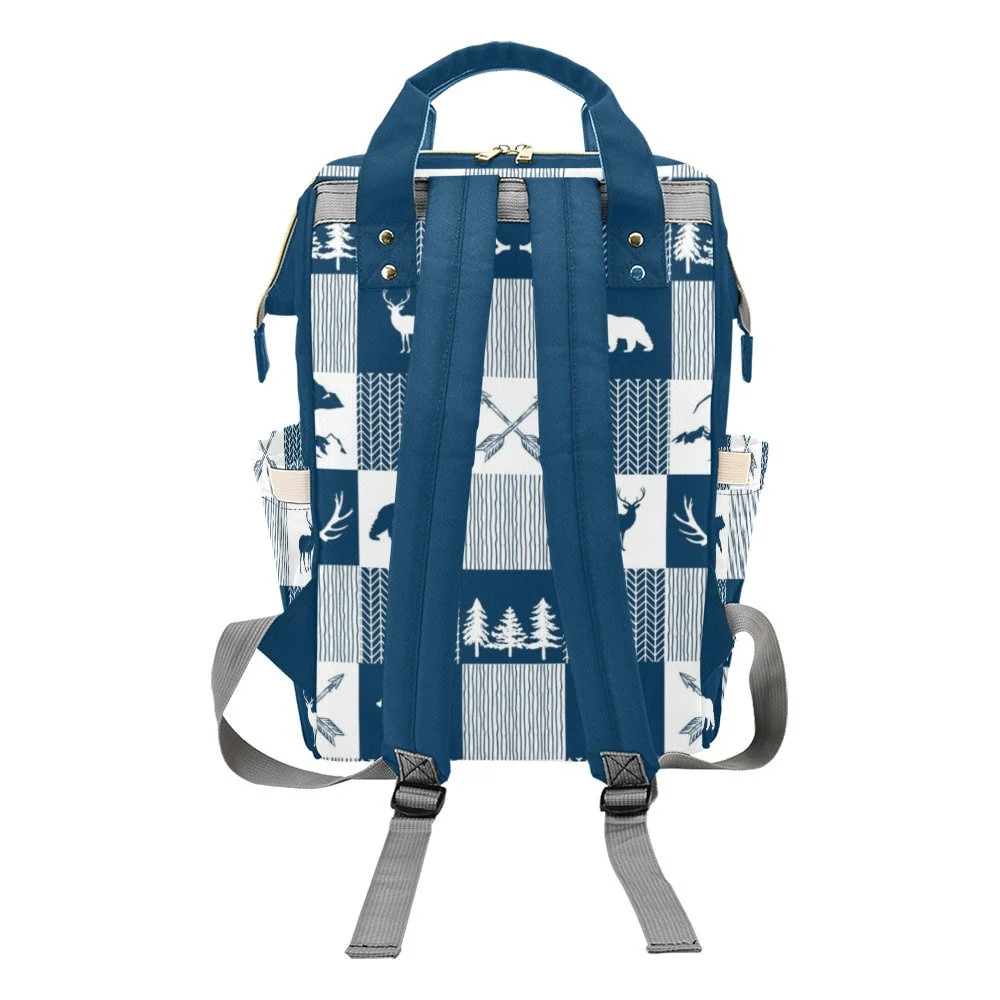 Navy Blue Woodland Personalized Diaper Bag - Image 4