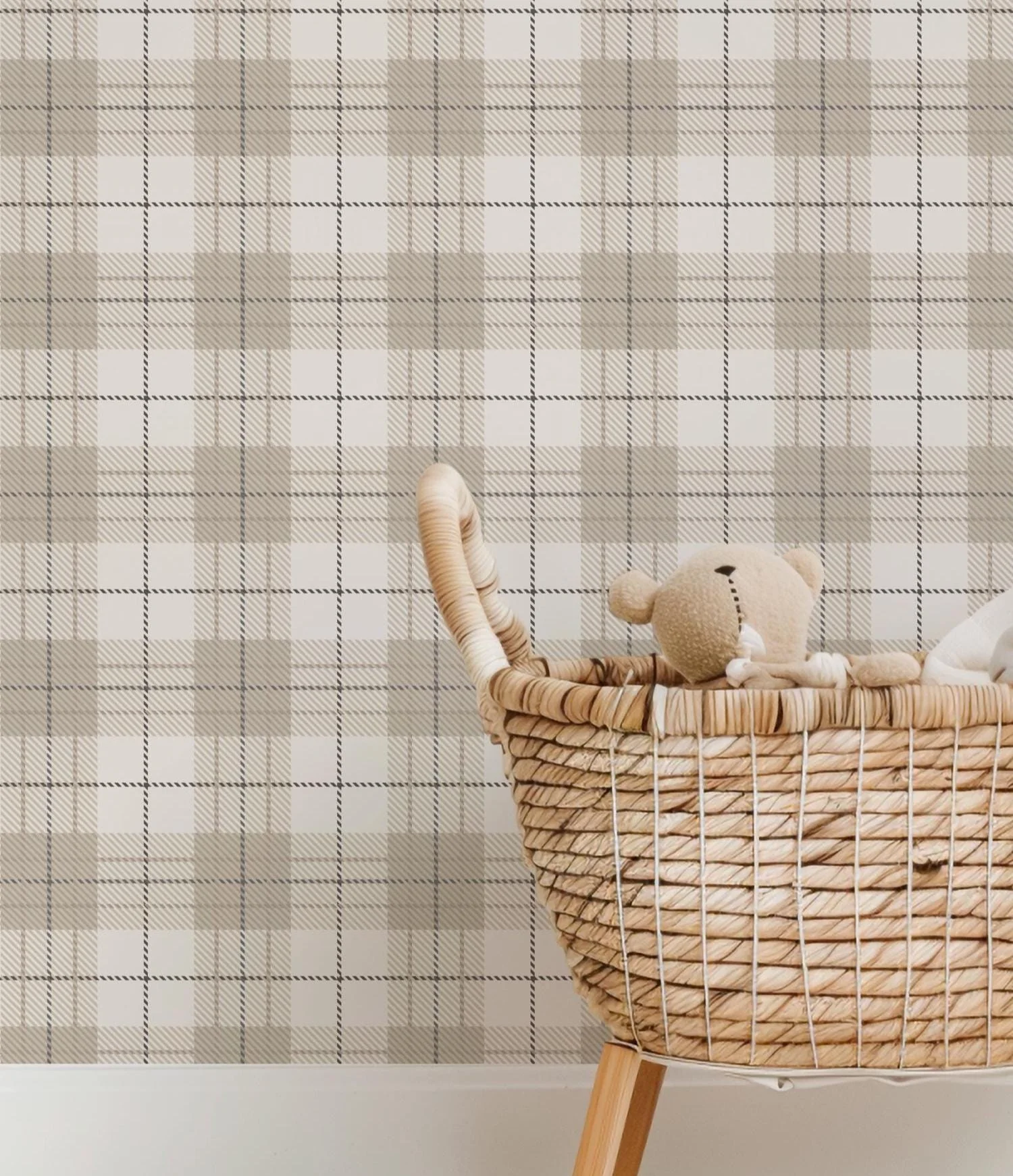 Neutral Plaid Wallpaper - Image 4