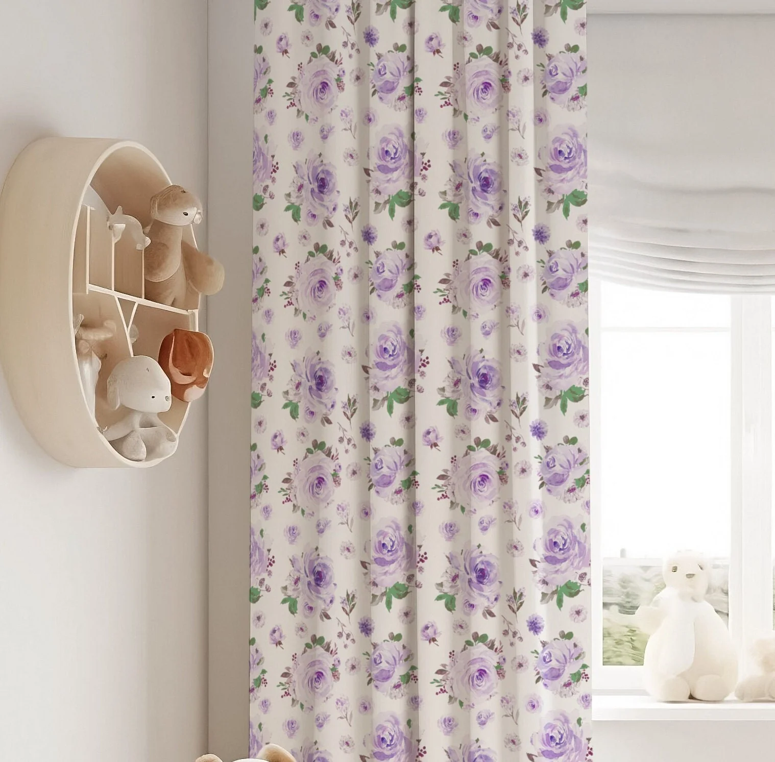 Purple Florals Blackout Curtains - Image 2