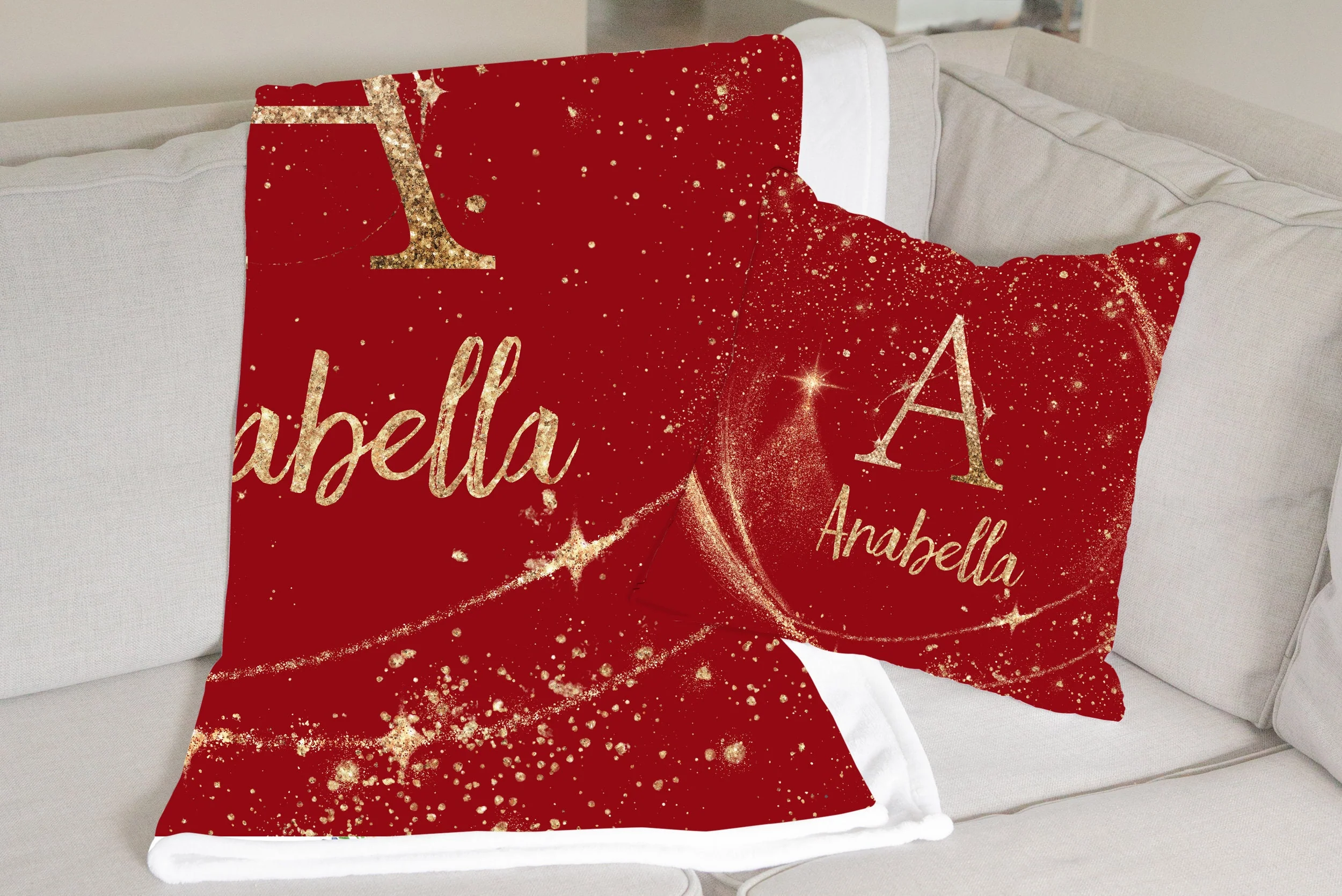 Red Christmas Personalized Blanket For Boy - Image 5