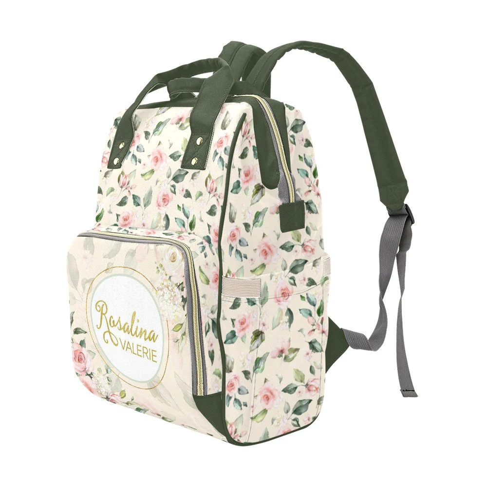 Roses Garden Personalized Diaper Bag - Image 2
