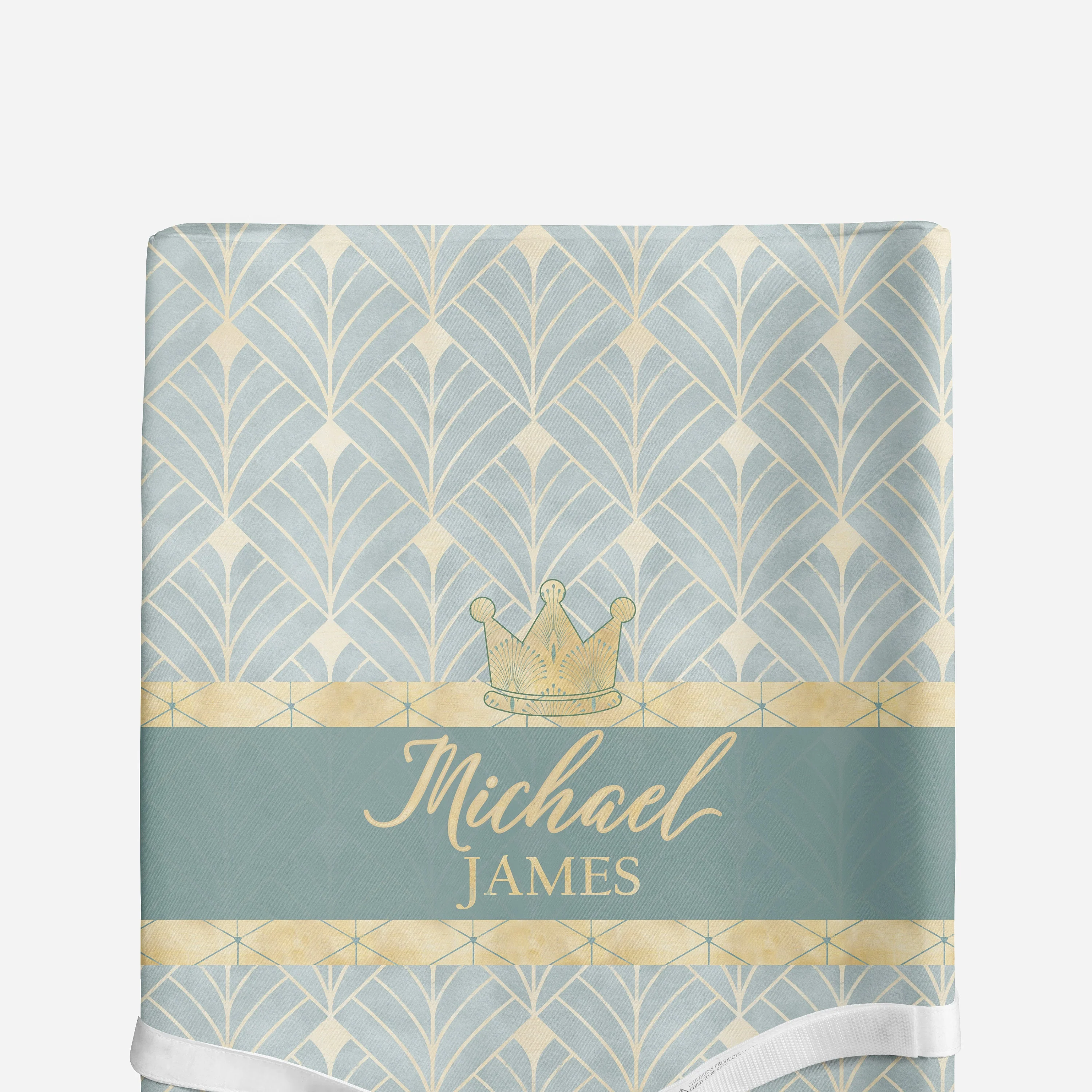 Royal Green Personalized Crib Sheet for Boy - Image 2
