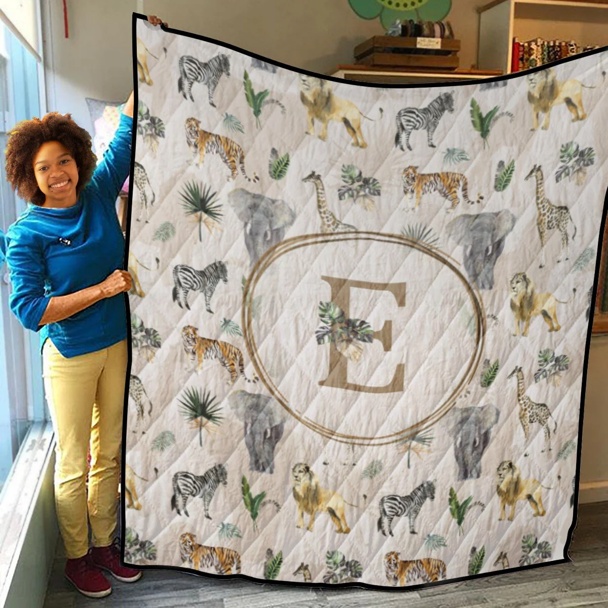 Safari Animals Personalized Quilted Bedspread Set - Image 4