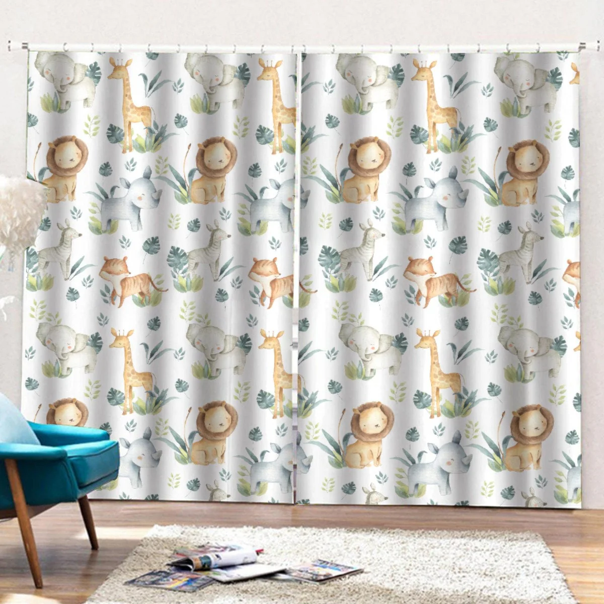 Safari Animals with Lions Blackout Curtains - Image 5