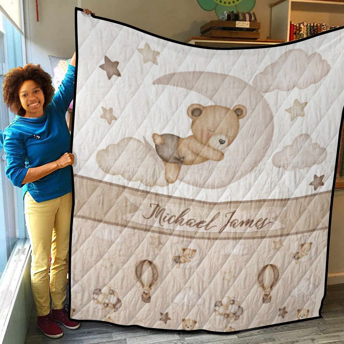 Teddy Bears Personalized Quilted Bedspread Set - Image 4