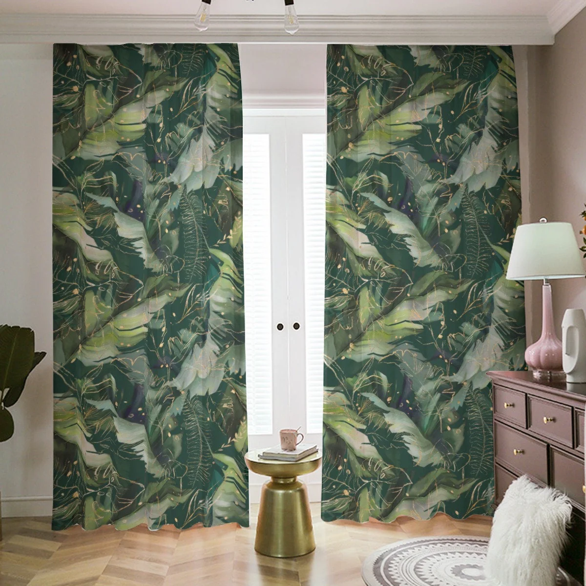 Tropical leaves Blackout Curtains - Image 3
