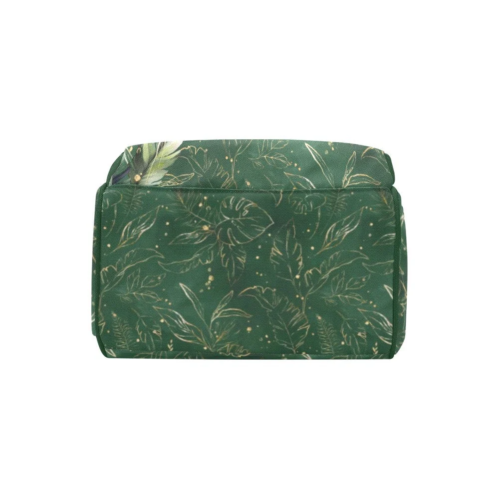Tropical Dark Green Personalized Diaper Bag - Image 5