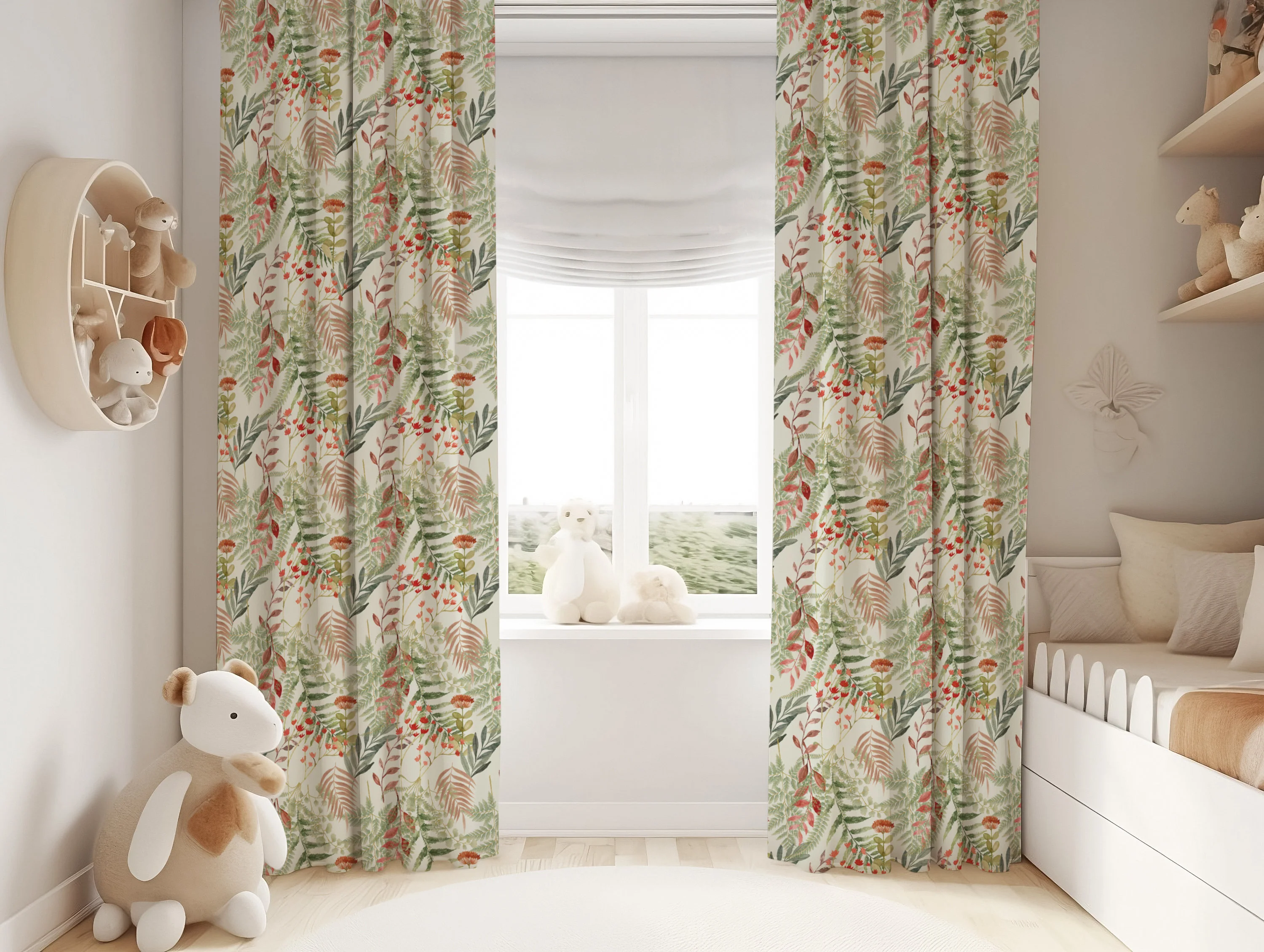 Vintage Green and Orange Blackout Curtains - Image 5