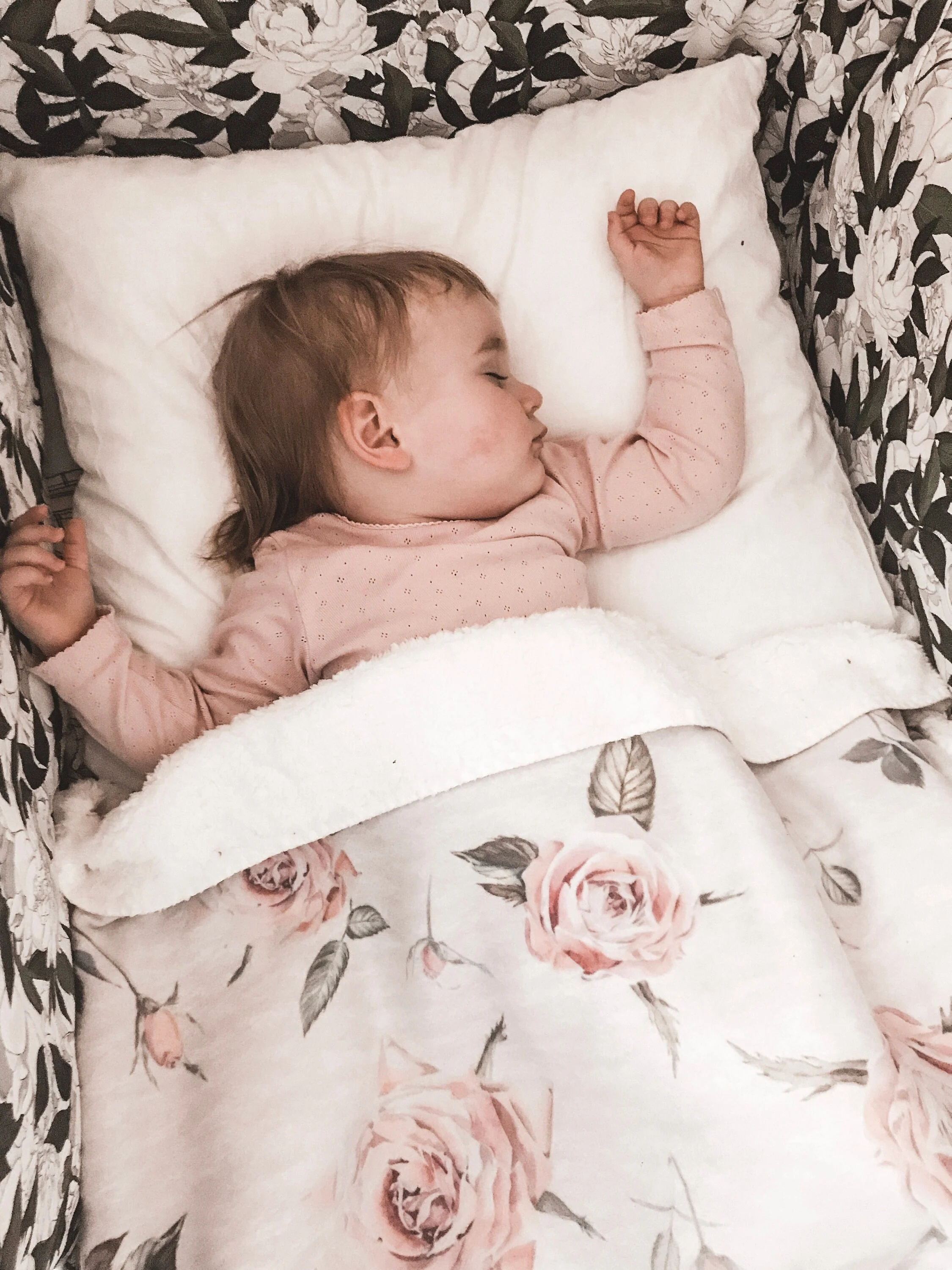 Vintage Roses Monogrammed Blanket for Girl - Image 6