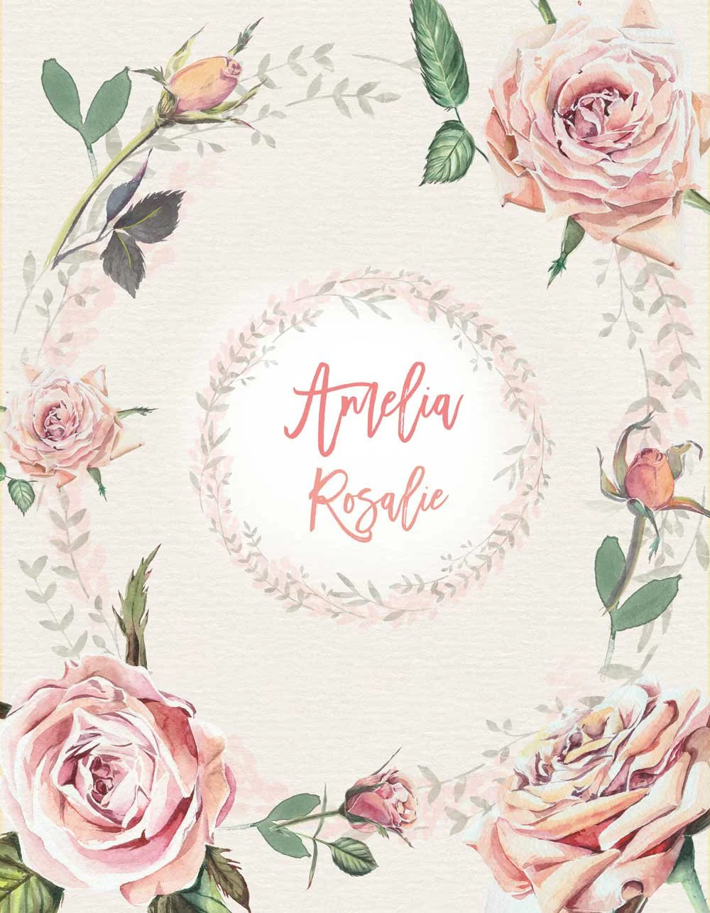 Vintage Roses Personalized Duvet Cover for Girl - Image 3