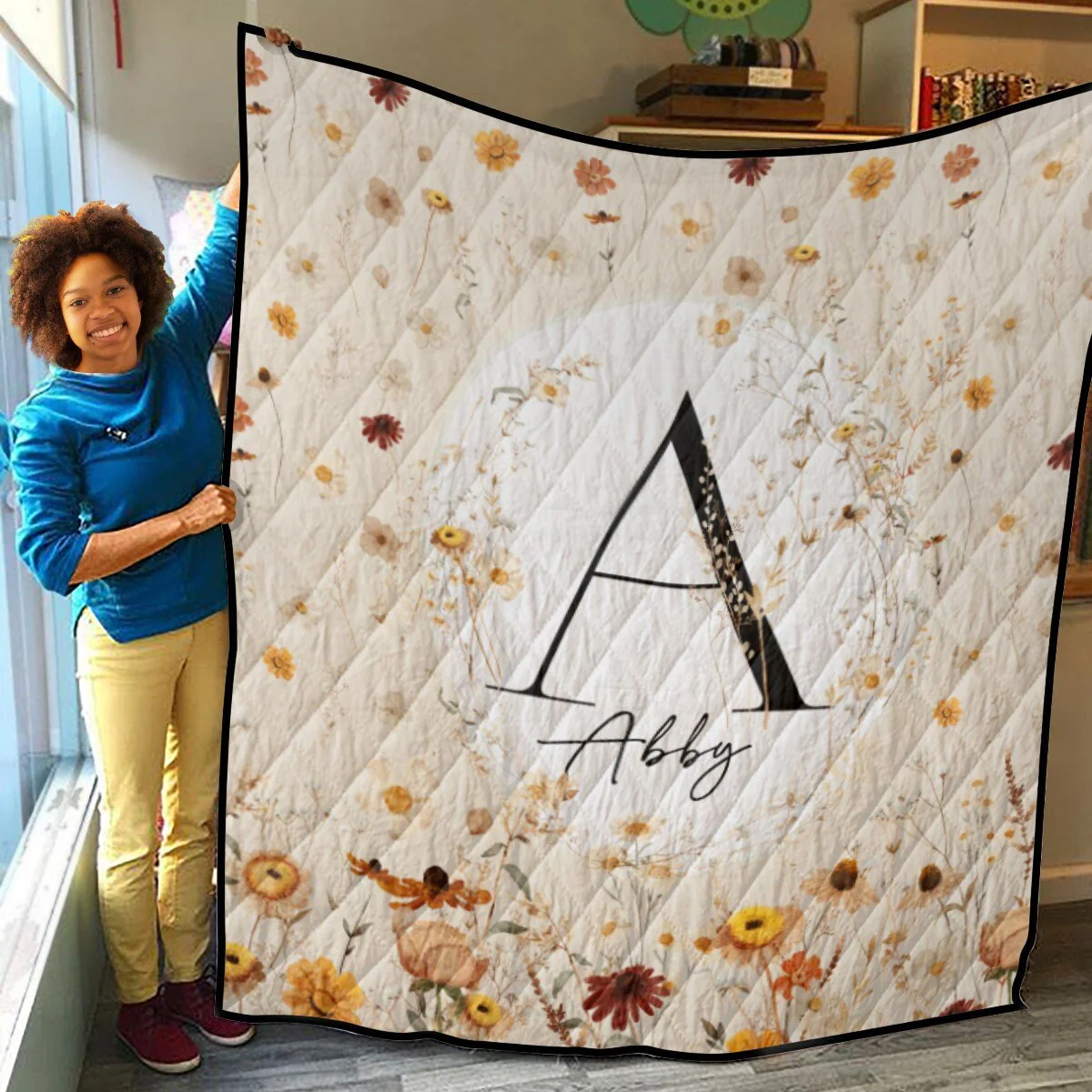 Wildflowers Personalized Quilted Bedspread Set - Image 3