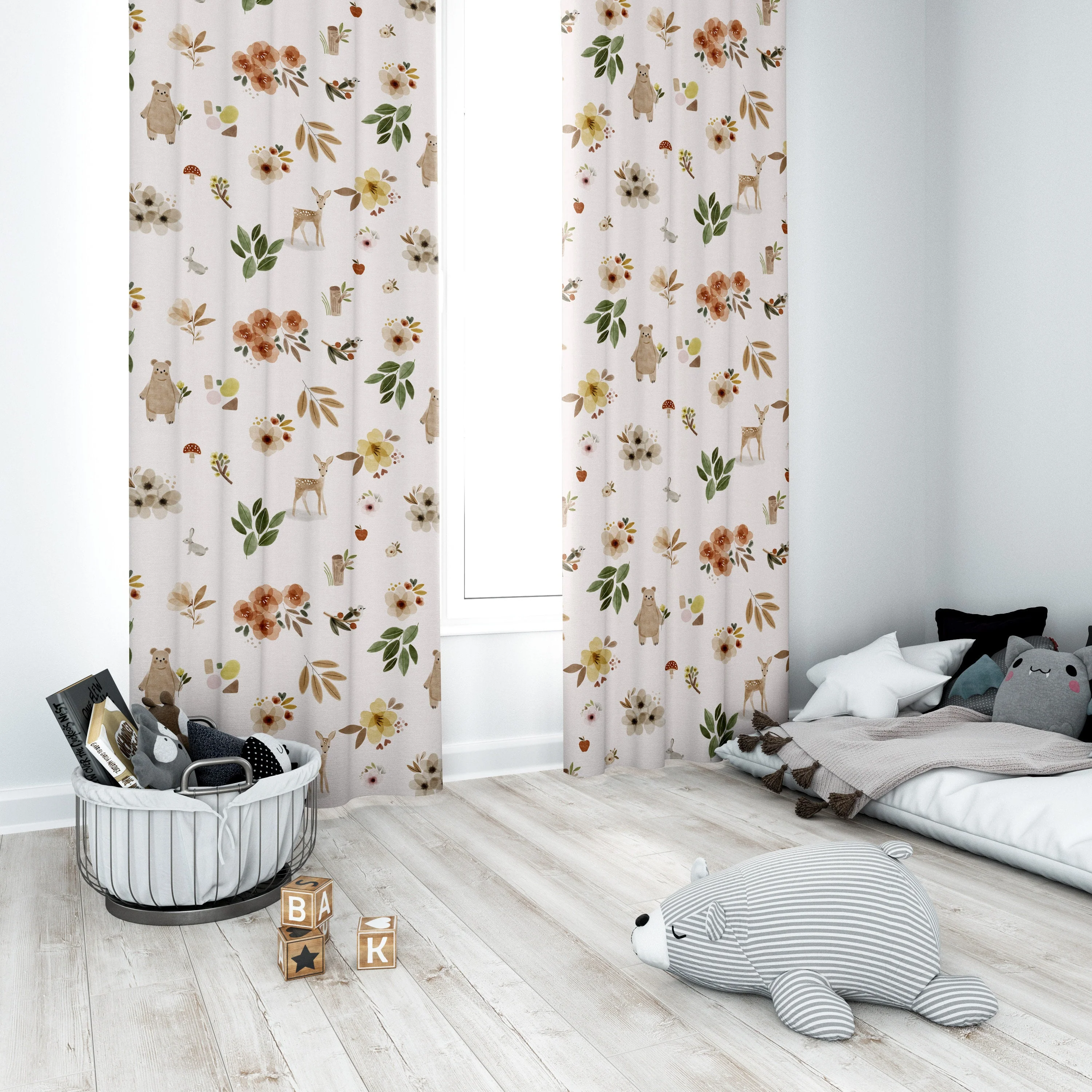 Woodland Neutral Blackout Curtains - Image 3